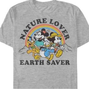 Disney Women’s Retro Celebrate Together Shirt Nature Lover Earth Saver Top NEW